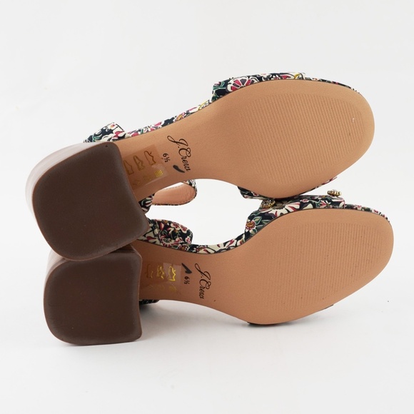 New JCREW Size 6.5 Block Heel Sandals with Gemstones in Liberty Floral - Picture 8 of 8